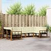 vidaXL Conjunto de sof&aacute;s de exterior con coj&iacute;n 6 pcs Natural y Crema