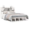 vidaXL Cama con estanter&iacute;a sin colch&oacute;n madera maciza blanca 140x190 cm