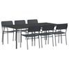 vidaXL Conjunto de comedor 7 uds. Antracita Acero