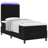 vidaXL Cama tipo Box Spring con colch&oacute;n con LED Negro 90 x 190 cm tela