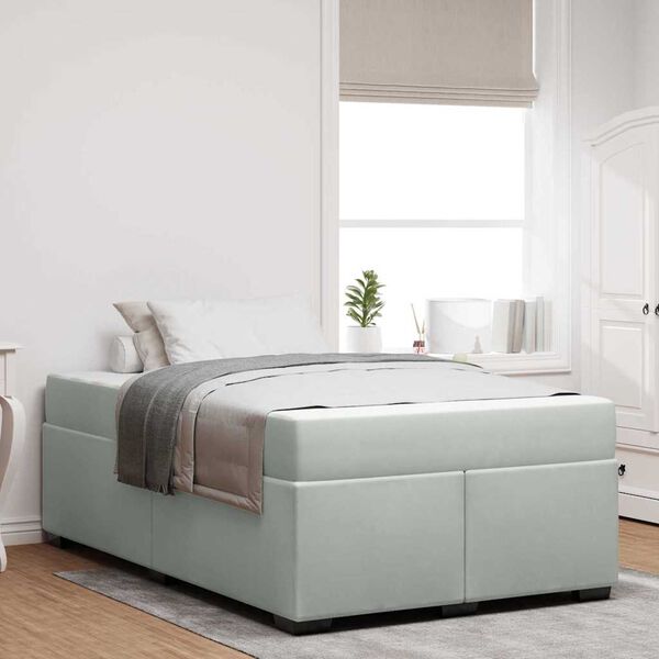 vidaXL Estructura de cama con colch&oacute;n Gris Claro 120 x 190 cm tela