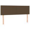 vidaXL Cama box spring con colch&oacute;n LED tela marr&oacute;n oscuro 140x200 cm