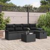vidaXL Conjunto de sofá de jardín Manual 6 pcs Negro ratán sintético