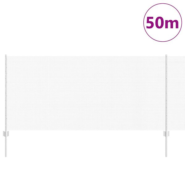 vidaXL Valla con Poste Plateado 1 x 50 m Acero