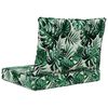 vidaXL Coj&iacute;n para sof&aacute; de exterior 2 pcs Patr&oacute;n de hoja Poli&eacute;ster