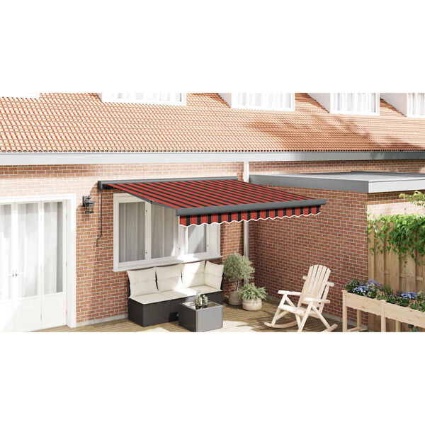 vidaXL Toldo retr&aacute;ctil aluminio y tela naranja y marr&oacute;n 3,5x2,5 m