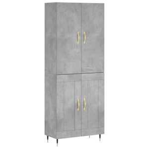 vidaXL Aparador alto madera contrachapada gris hormig&oacute;n 69,5x34x180 cm