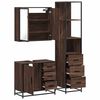 vidaXL Set de muebles baño 3 pzas madera contrachapada roble marrón