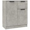 vidaXL Aparador de madera contrachapada gris hormig&oacute;n 60x30x70 cm
