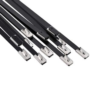 vidaXL Atadura de Cables 12 uds. 4,6 x 800 mm Negro