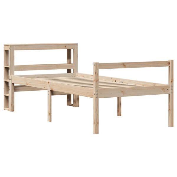 vidaXL Cama personas mayores con cabecero madera maciza pino 90x200 cm