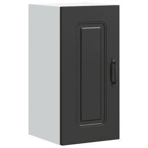 vidaXL Armario de pared para cocina Kalmar madera de ingenier&iacute;a negra