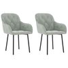 vidaXL Sillas de comedor 2 unidades terciopelo gris claro