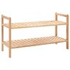 vidaXL Zapatero de madera maciza de nogal 69x26x40 cm