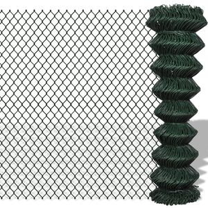 vidaXL Valla de tela met&aacute;lica acero verde 1,5x15 m