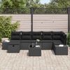 vidaXL Conjunto de sof&aacute; de jard&iacute;n 8 pcs Negro rat&aacute;n sint&eacute;tico