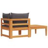 vidaXL Set muebles de jardín 2 pzas cojines gris oscuro madera acacia