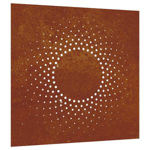 vidaXL Adorno de pared de jard&iacute;n acero corten dise&ntilde;o sol 55x55 cm