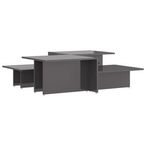 vidaXL Mesa de centro 2 pzas madera contrachapada gris 111,5x50x33cm