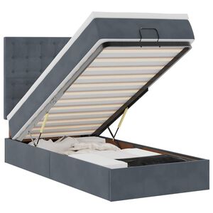 vidaXL Estructura cama otomana colchones terciopelo gris oscuro