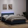 vidaXL Cama box spring con colch&oacute;n y LED terciopelo gris oscuro 160x220 cm
