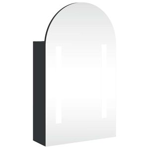 vidaXL Mueble de ba&ntilde;o con espejo arqueado y luz LED negro 42x13x70 cm