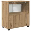 vidaXL Gabinete de Ba&ntilde;o con puerta Roble artesanal 61 x 35 x 64 cm