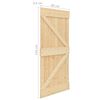 vidaXL Puerta corredera con herrajes madera maciza de pino 80x210 cm