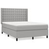 vidaXL Cama box spring con colch&oacute;n tela gris claro 140x190 cm