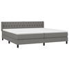 vidaXL Cama box spring con colch&oacute;n tela gris oscuro 200x200 cm