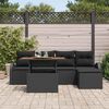 vidaXL Conjunto de sof&aacute; de jard&iacute;n con coj&iacute;n 6 pcs Negro