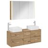 vidaXL Juego de muebles de ba&ntilde;o 4 pcs Roble Artesanal