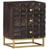 vidaXL Mesita de noche de madera maciza de mango negro 40x30x50 cm