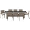 vidaXL Conjunto de Comedor de Jard&iacute;n 9 pcs Gris rat&aacute;n sint&eacute;tico