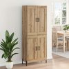 vidaXL Aparador alto 2 pcs Roble artesanal Madera de ingenier&iacute;a
