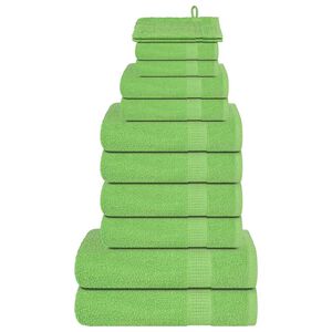 vidaXL Juego de toallas FROGN de 12 piezas verde manzana 360 g/m&sup2;