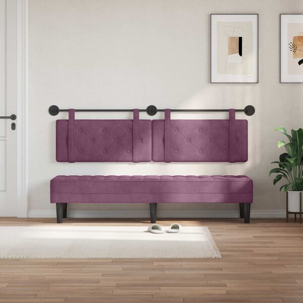 vidaXL Cabecera Colgante Morado 170 x 55 x 5 cm Terciopelo