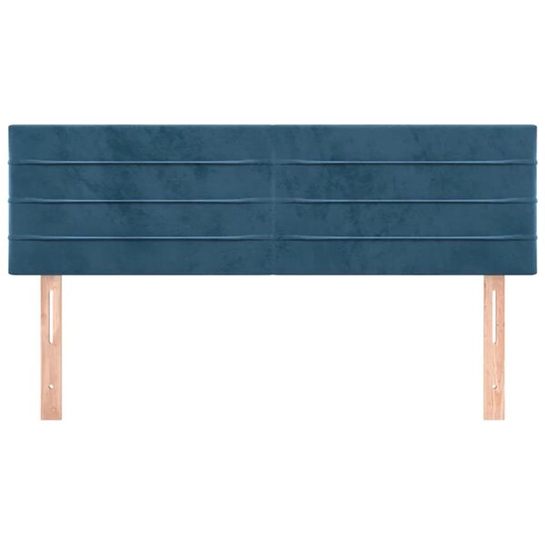 vidaXL Cabeceros 2 unidades terciopelo azul oscuro 72x5x78/88 cm