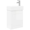 vidaXL M&oacute;dulo de ba&ntilde;o con grifer&iacute;a Blanco Brillante