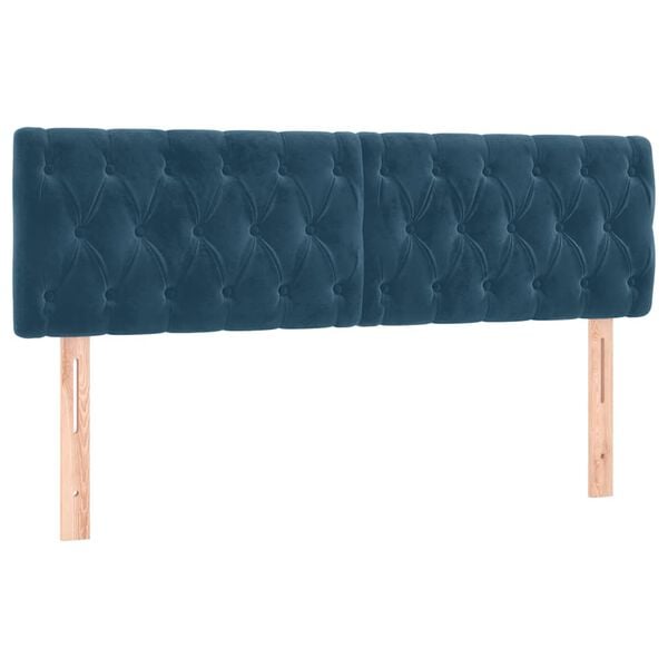 vidaXL Cabeceros terciopelo azul oscuro 144x7x78/88 cm