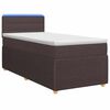vidaXL Cama box spring con colch&oacute;n Marr&oacute;n Oscuro 90 x 200 cm Tela