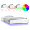 vidaXL Estructura cama LED sin colch&oacute;n madera maciza blanco 90x200 cm