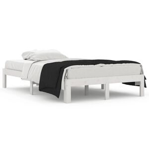 vidaXL Estructura de cama doble peque&ntilde;a sin colch&oacute;n blanco 120x190 cm