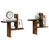 vidaXL Estantes pared 2 uds madera ingenier&iacute;a roble ahumado 38x12x38cm