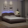vidaXL Estructura de cama Viana con LED sin colch&oacute;n marr&oacute;n 160x200 cm