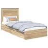 vidaXL Cama con almacenamiento con cabecera Roble Sonoma 100 x 200 cm