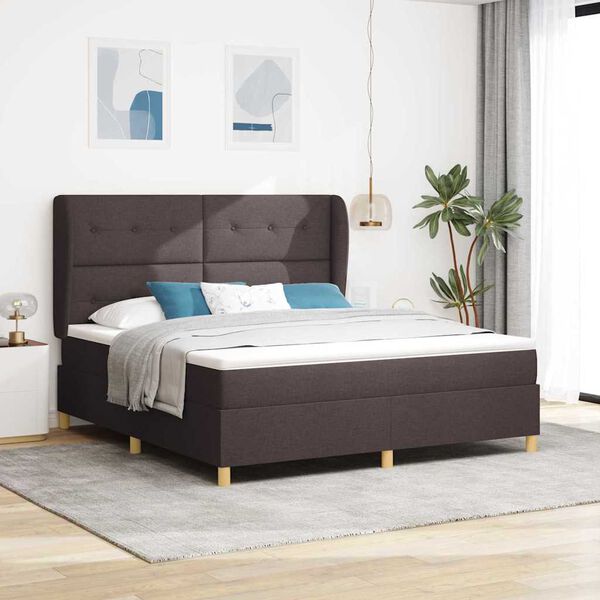 vidaXL Cama con Somier y Colch&oacute;n Gris Oscuro 90x190 cm de Tela tela