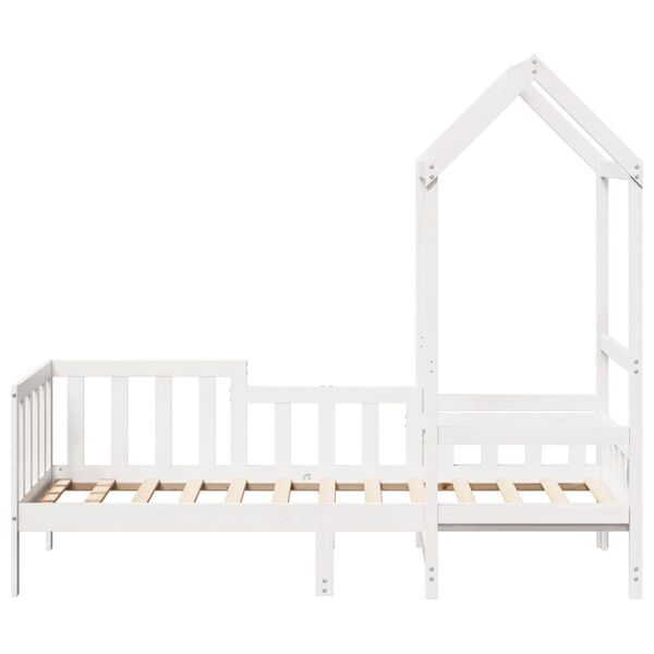 vidaXL Sof&aacute; cama con techo madera maciza de pino blanco 90x190 cm