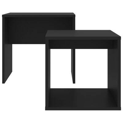 vidaXL Juego de mesas de centro madera contrachapada negro 48x30x45cm