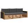 vidaXL Conjunto de sof&aacute;s de exterior 3 uds. Natural y Antracita